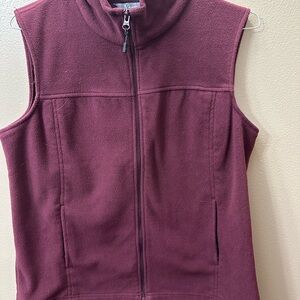 Women's Burgundy Fleece Vest